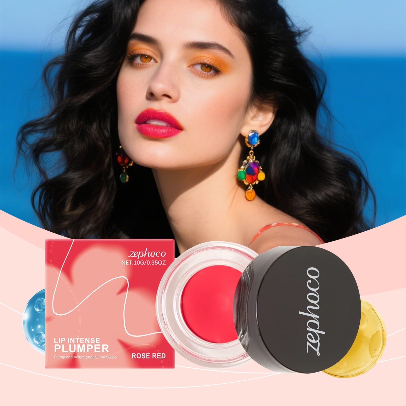 Zephoco Tinted Lip Balm (Rose Red) Moisture-Locking Gentle Care Lip Balm