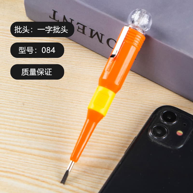 High-Precision Electrician's Voltage Tester Screwdriver for Testing Circuits, Checking Power Outages, and Identifying Live/Neutral Wires with Bright LED Light