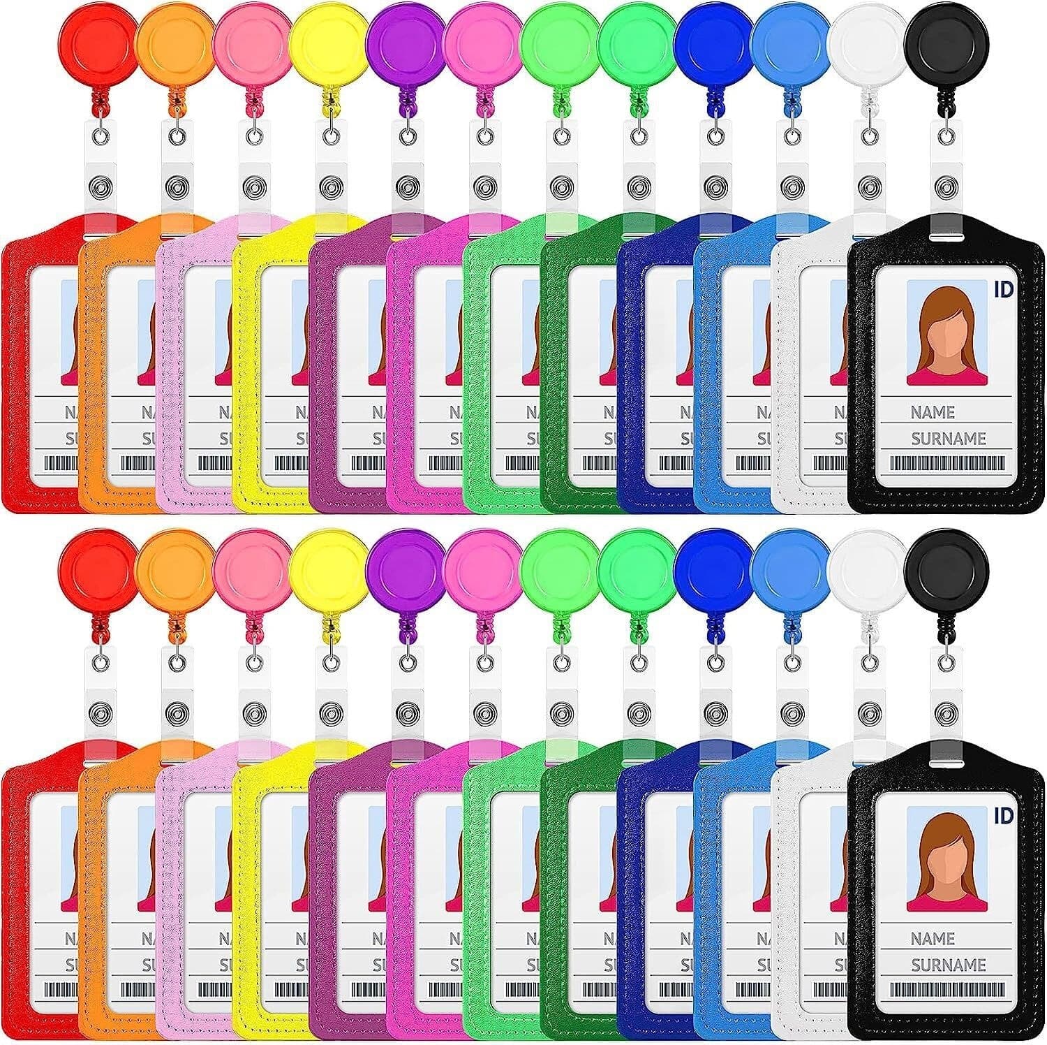 ID Card Holder, Badge Holder, Factory Badge, Doctor Badge Clip, Nurse Badge, Work Badge, Easy-Pull Buckle Set