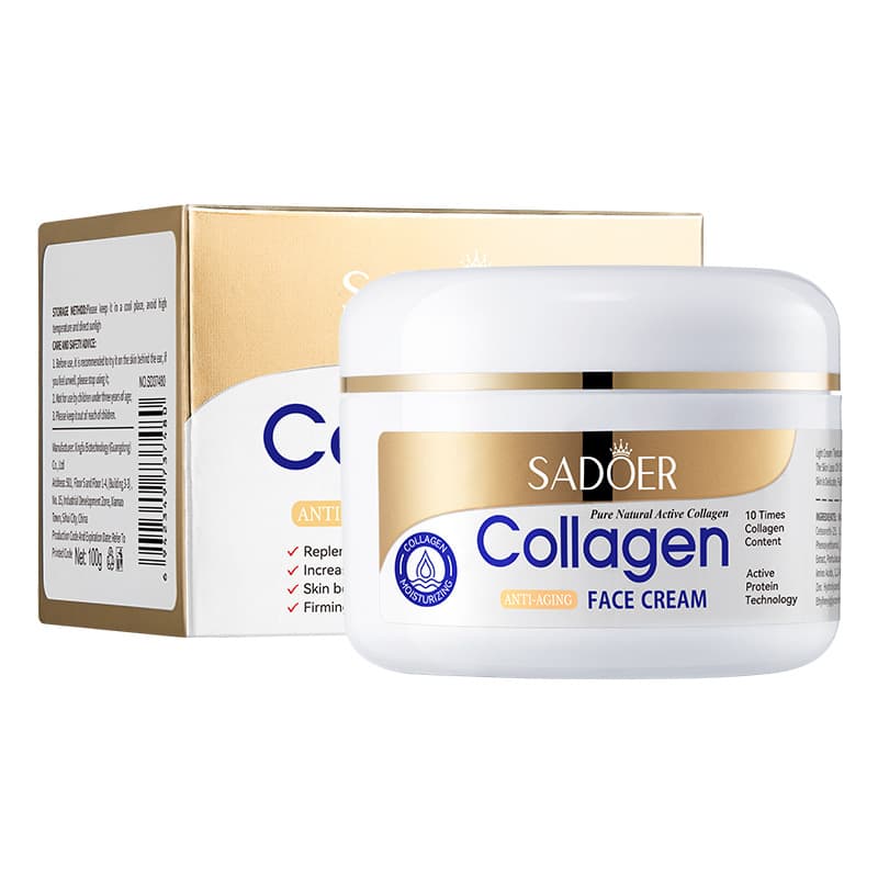 SADOER Collagen Anti-Wrinkle Moisturizing Face Cream for Fine Lines, All-English Collagen Skincare Series, Cross-Border