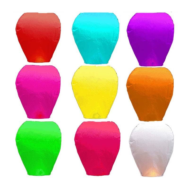 Trendy Sky Lantern White Color Paper Wish Oval Romantic Couple Wish Lantern Blessing Sky Lantern