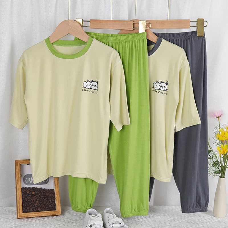 Spring and Summer Thin Modal Pajamas for Boys and Girls, Baby Homewear, Children's Homewear Set for Toddlers and Kids