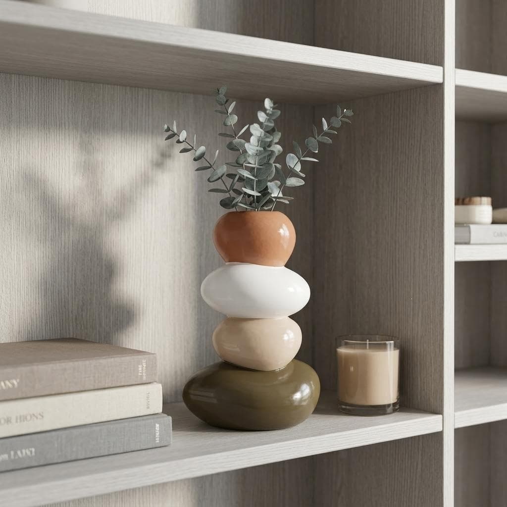 Fortune Vase with Deer Desktop Decoration for Living Room, Dining Room, TV Cabinet, Housewarming Gift for Friends