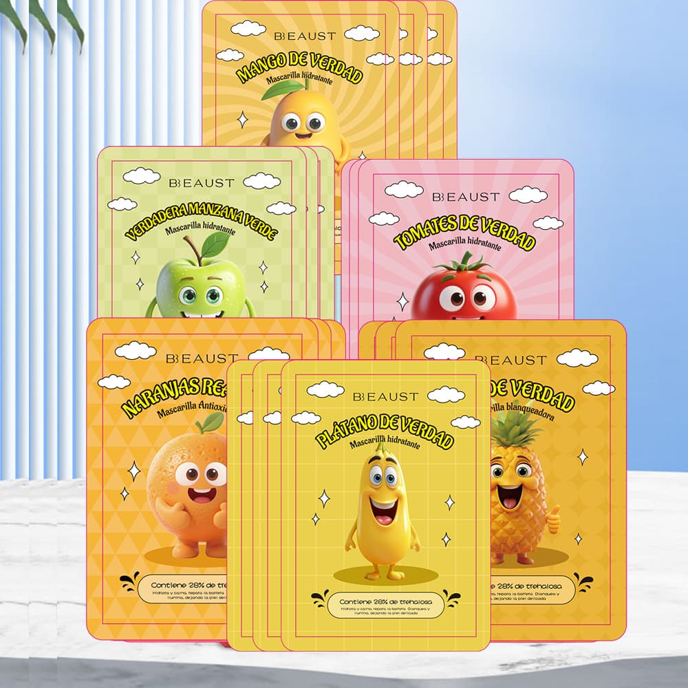 Fruit Face Mask Hyaluronic Acid Silk Hydrating Moisturizing Sheet Mask for Cross-border Export