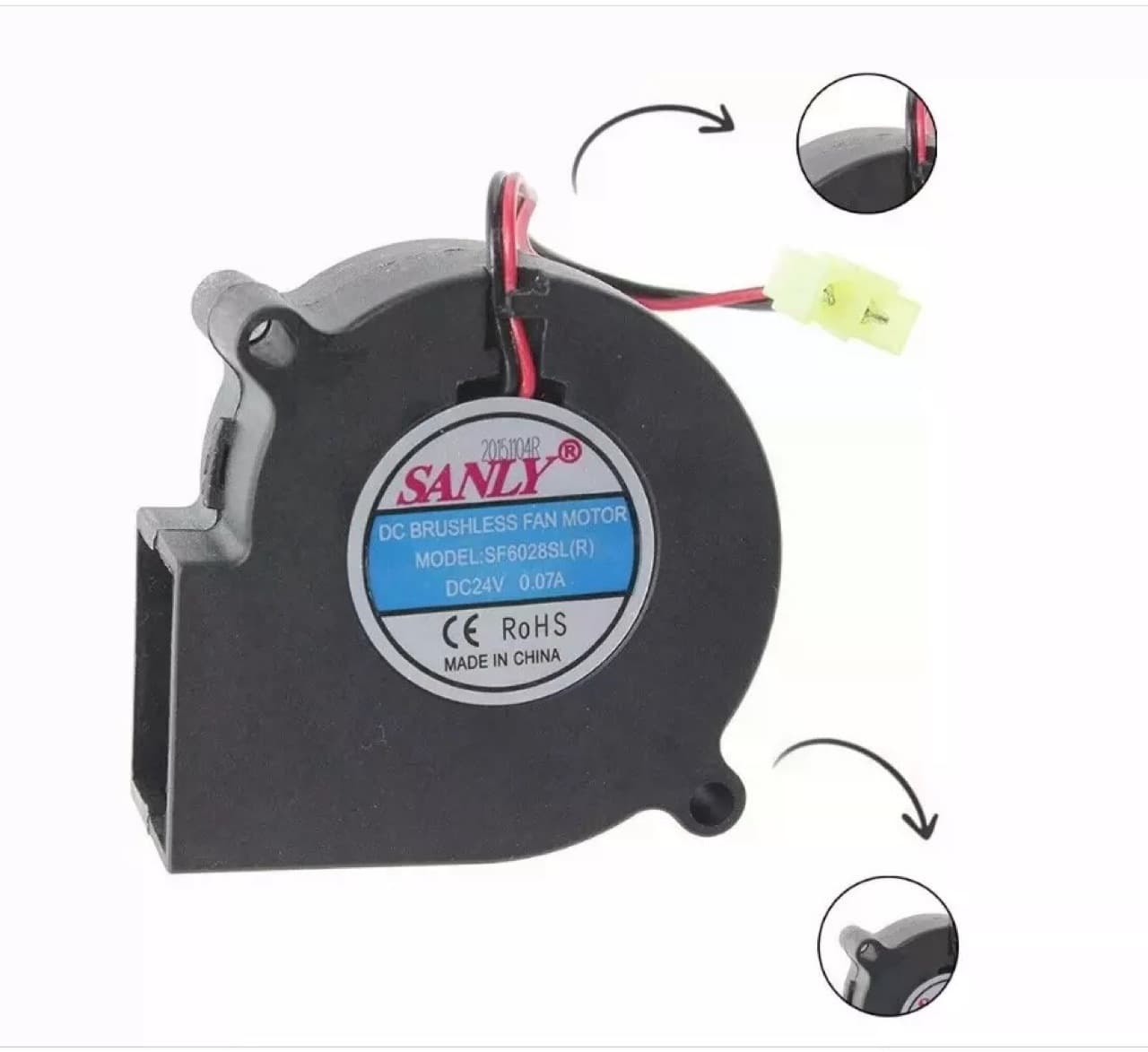 SANLY SF6028SL R DC24v 0.07A silent turbo blower, humidifier fan blower.