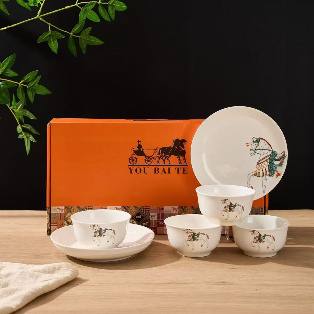 2026 Year of the Horse Youbaite Hermes-style Ceramic Gift Set for Clients, Opening Gifts, Event Gifts, and Souvenirs