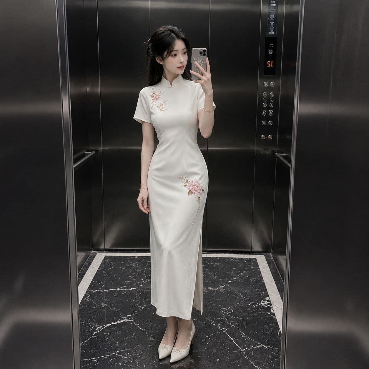 New Chinese-Style Summer Cheongsam for Women, Retro Light National Style Modified Engagement Toast Dress, High-End Light Luxury Short-Sleeve Long Dress