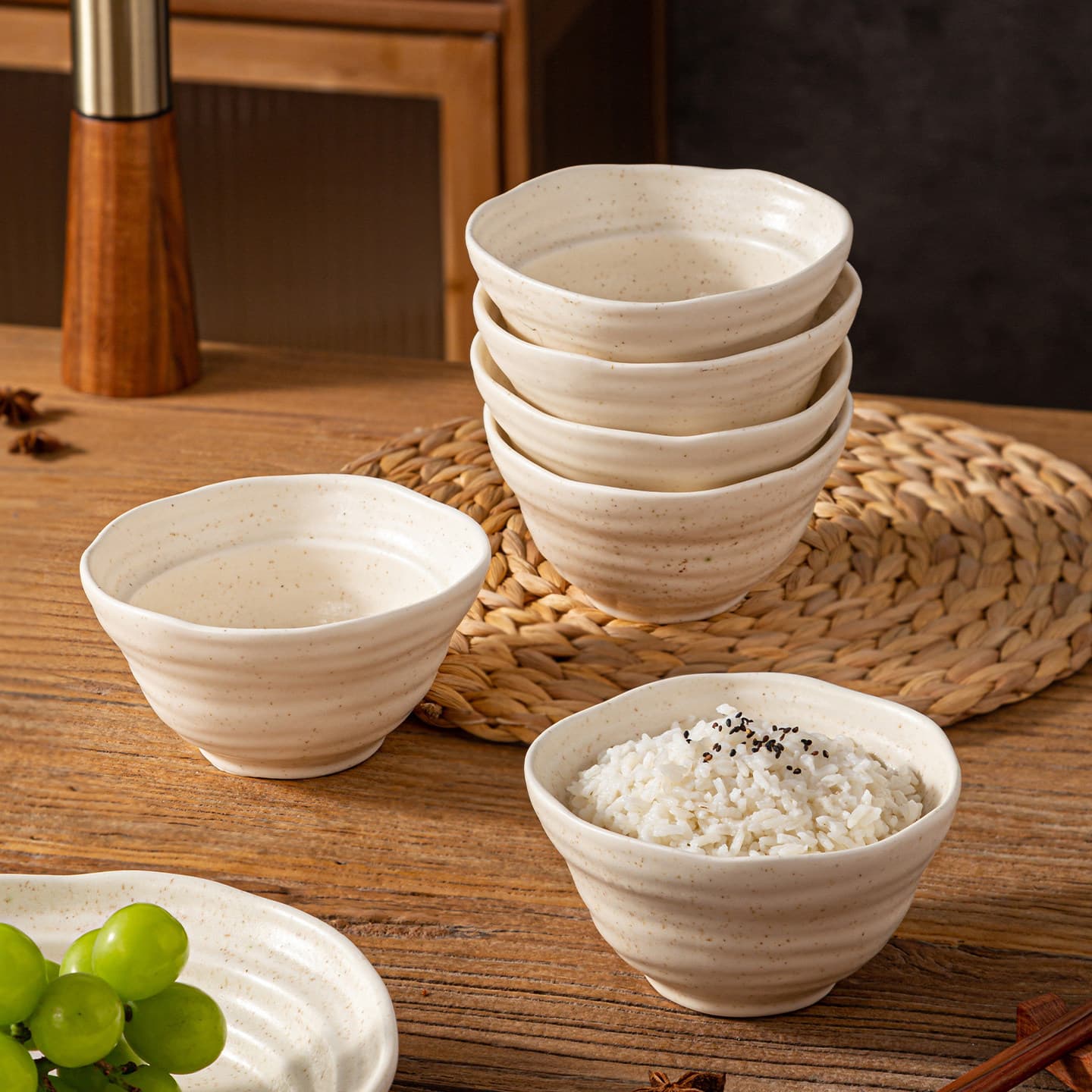 Retro Style Ceramic Rice Bowl, Home Use, 2026 New Model, High Appearance Dish Plate, Fish Plate for Home and Hotel Wholesale