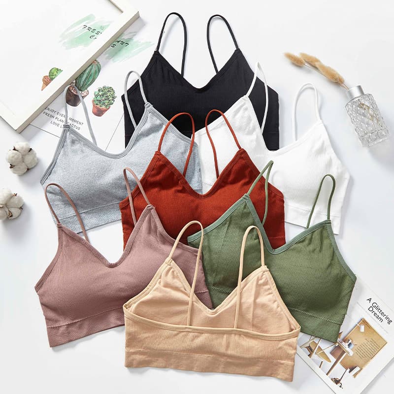 Cross-Border Beautiful Back Large U-Shaped Vest Wrap Bra for Young Women, Sporty Sexy Camisole Underwear, Seamless V-Neck Bra, Tube Top