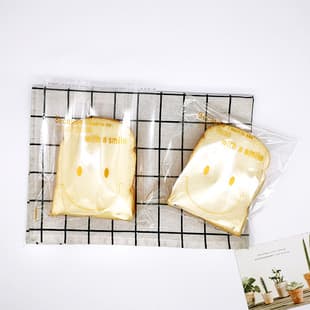 Jinghao Jie General Baking Bread Bags / Loaf Bags / Small Bread Bags Smiley Face Self-Sealing Bags 100pcs