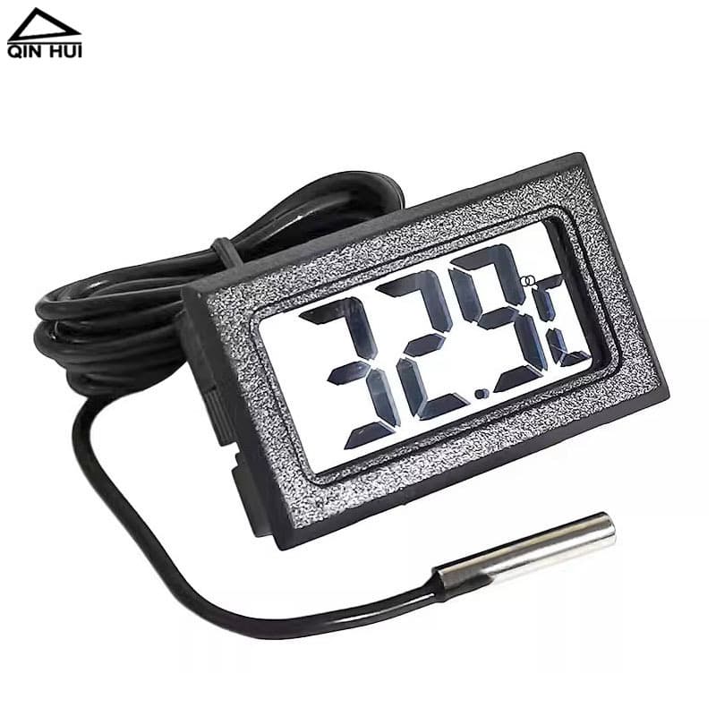Mini Embedded Digital Thermometer with Waterproof Probe for Fish Tank, Refrigerator, and Water Temperature Measurement
