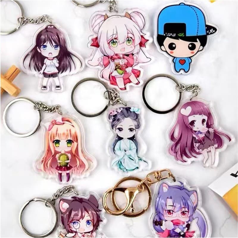 Acrylic keychain customization creative cartoon animation star peripheral sign keychain small pendant customization