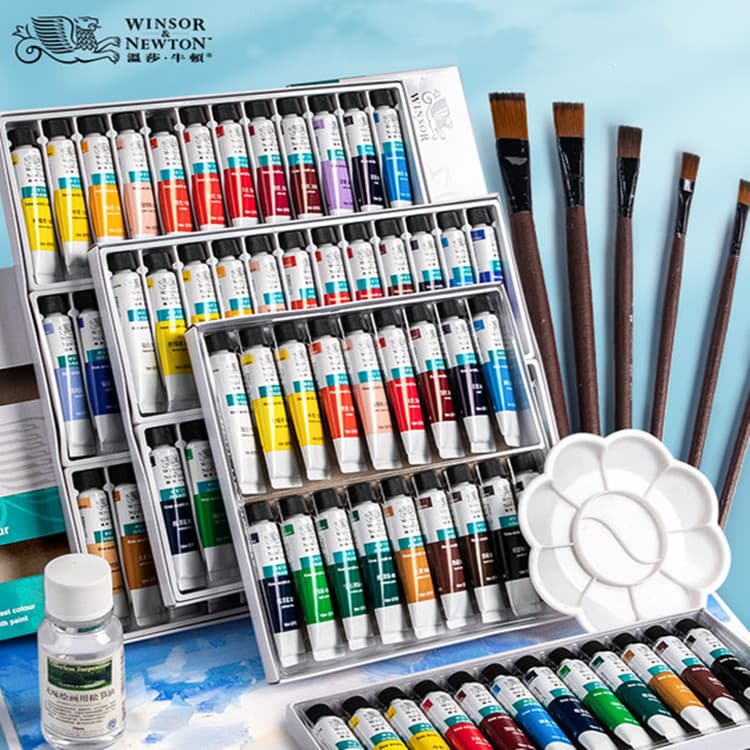 Winsor & Newton Acrylic Paint 12 Color Set 10ml Art Wall Painting Stone DIY Nail Art Acrylic Paint