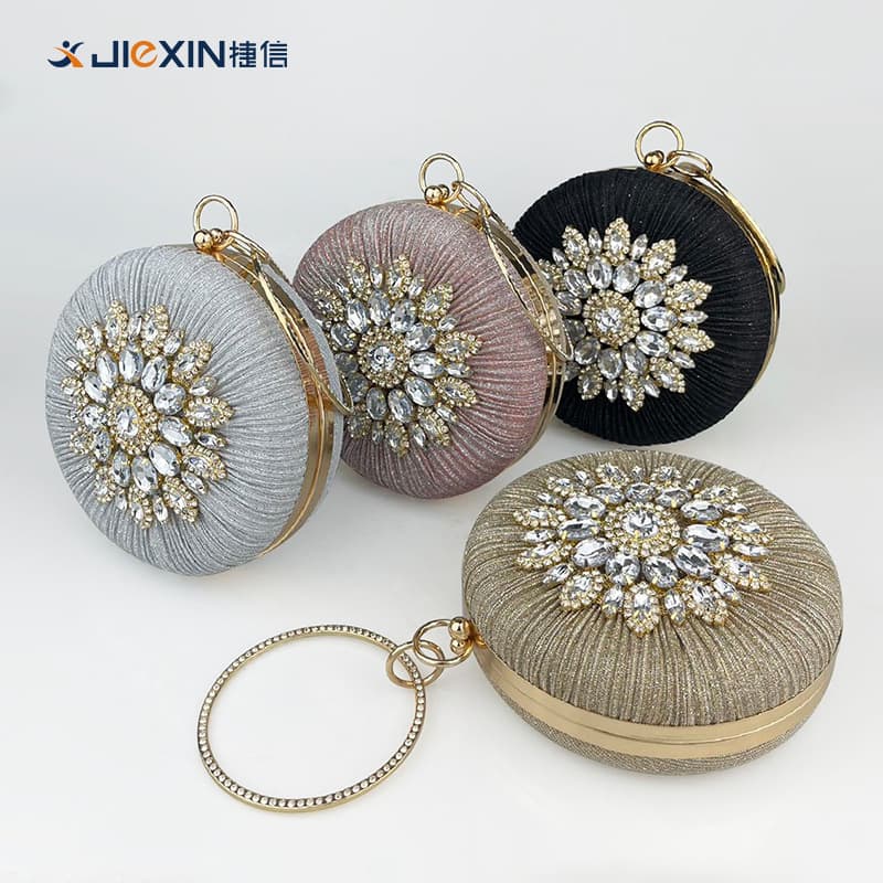 New Cross-Border Celebrity Textured Rhinestone Bag Women's Evening Dress Banquet Social Clutch Handheld Dinner Bag Cheongsam Bag