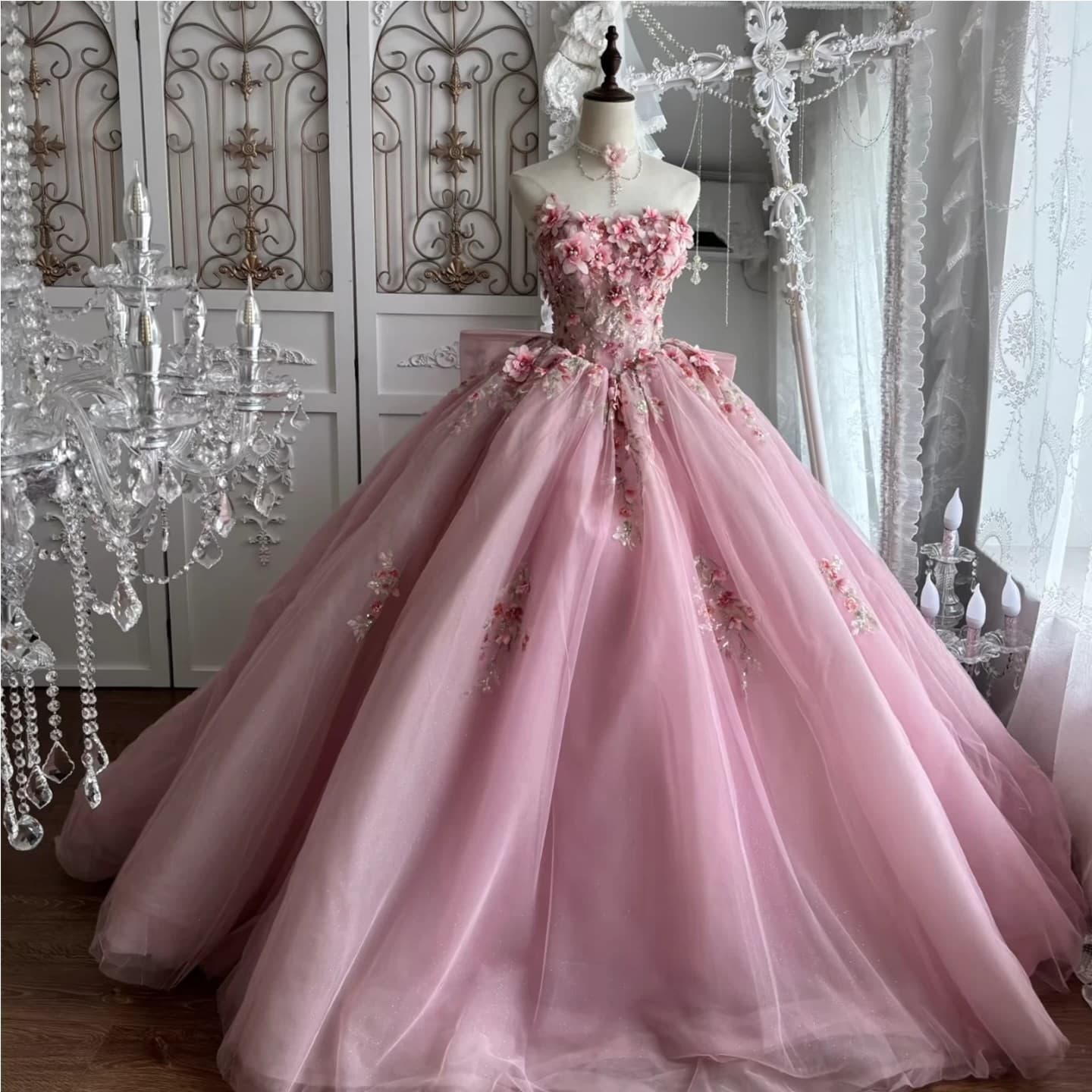 Tubeless Main Wedding Dress Pink Super Fairy Bride Engagement Wedding Dress 2026 New Adult Ceremony Princess Dress Light Wedding Dress