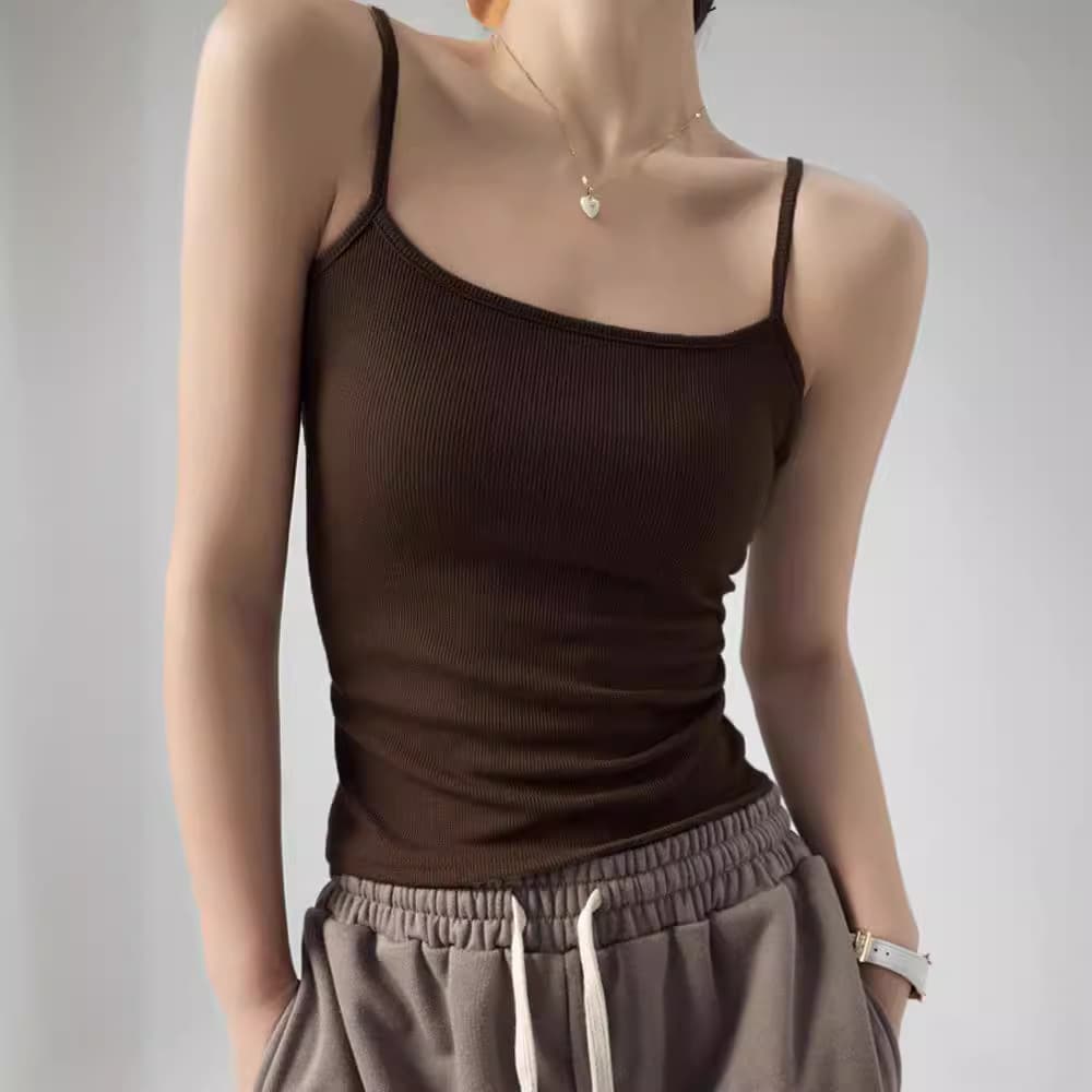 Modal Thread Strap Women's Summer Thin White Outerwear Small Vest Large Size Anti-Light Inner Match Base Top Sexy Lace Bralette