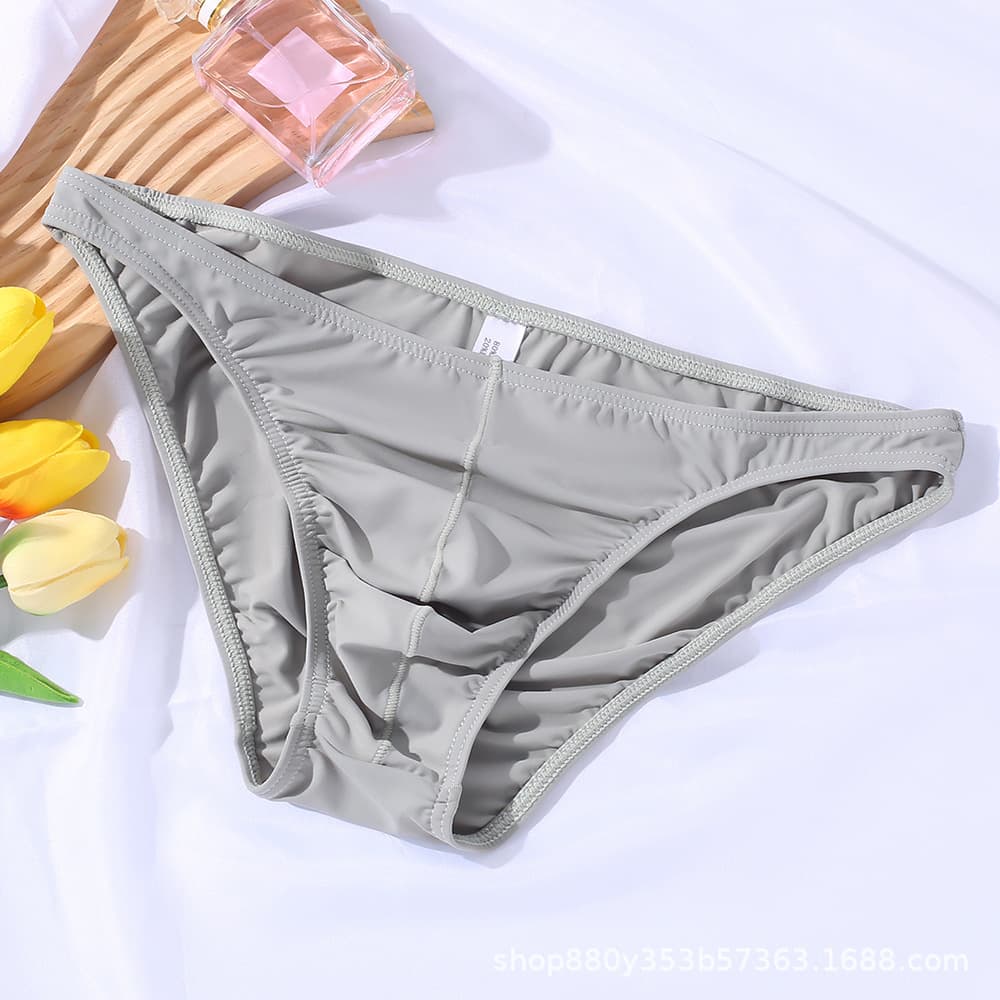 TEMU cross-border men's underwear ultra-thin ice silk briefs men's sexy bikini low waist quick-drying
