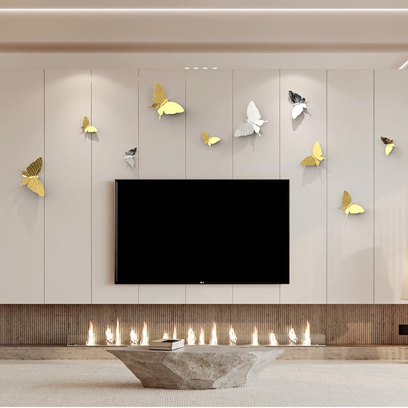 TV background wall decoration, sofa wall ornament, room wall decor, butterfly-inspired creative wall hanging