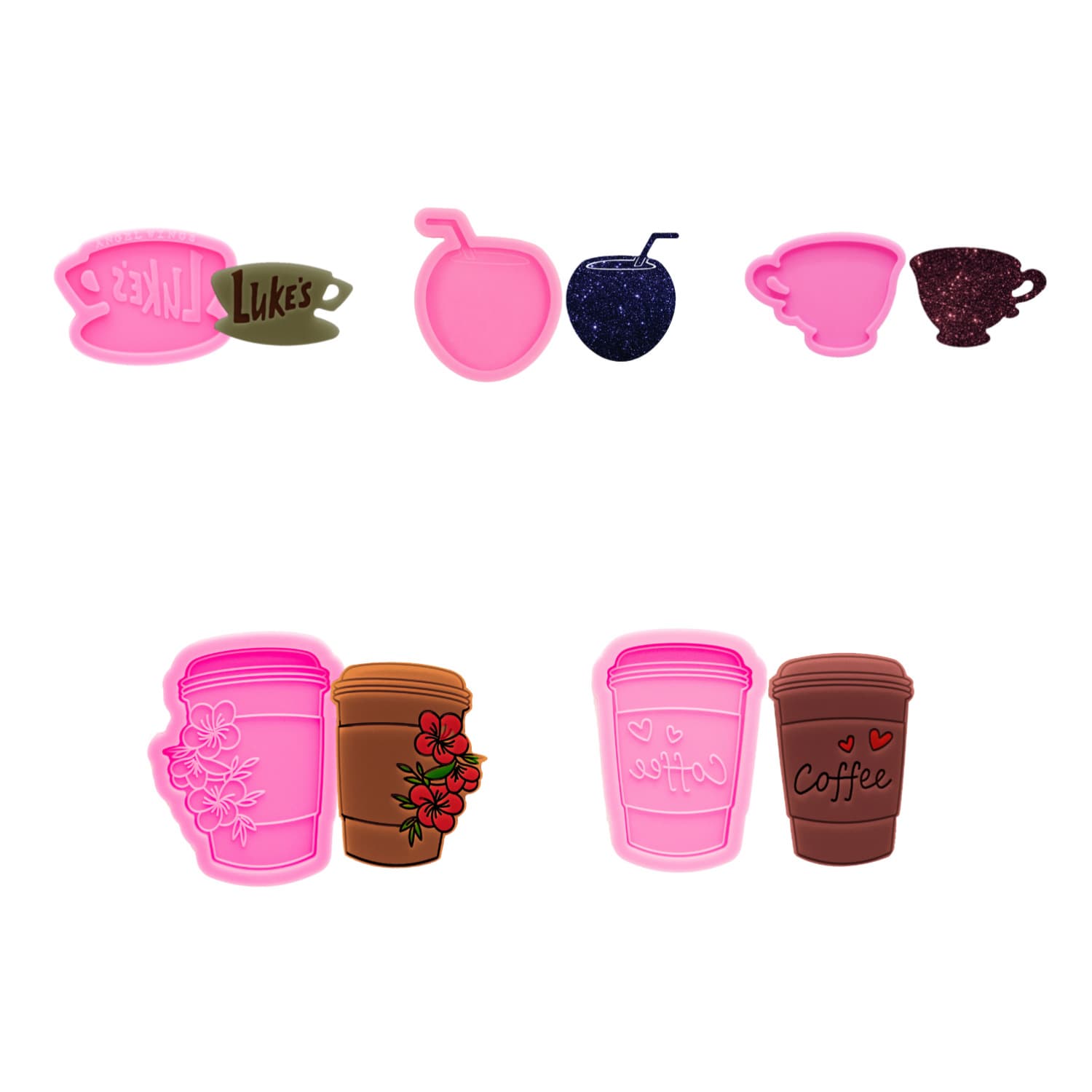 Silicone Drink Cup Mold Epoxy Resin Jewelry Making Mold DIY Pendant Mold Creative Jewelry Craft
