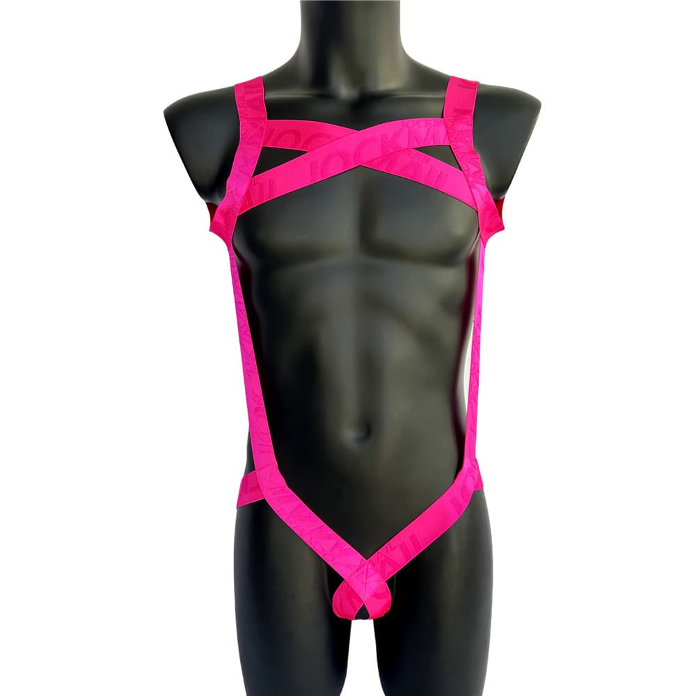 Sexy Ring Briefs Hollow Out Personality Men's Bodysuit Thong Loop Fluorescent Color Straps Lingerie Bondage