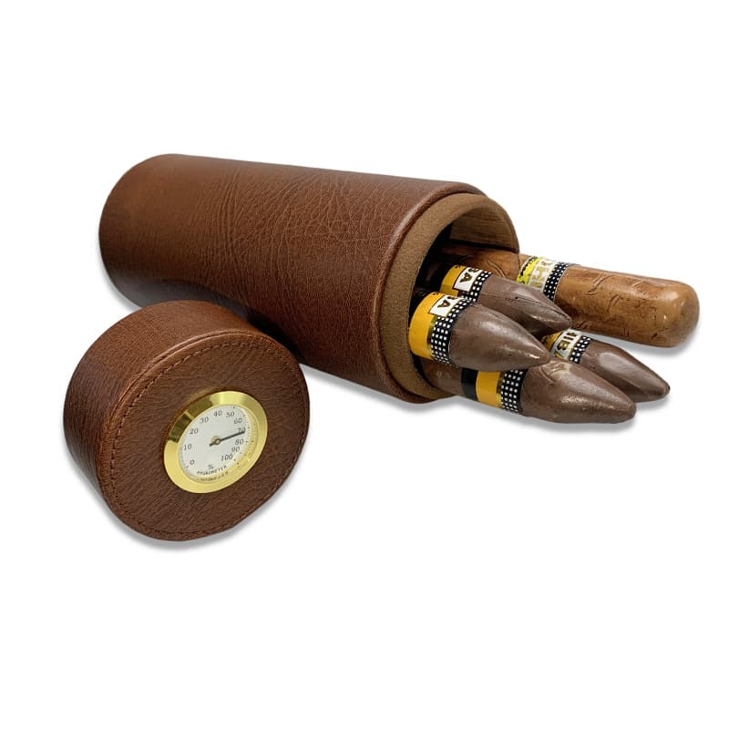 In stock cigar cases, humidors, hygrometers, cedar wood interiors, humidor boxes, and cigar barrels.
