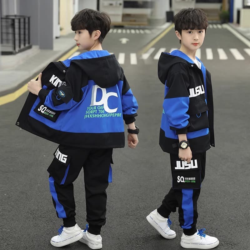 Children's Boys' Spring Autumn Winter Outfit 2025 New Stylish Older Boys Winter Trendy Cool Handsome Clothes Dropshipping