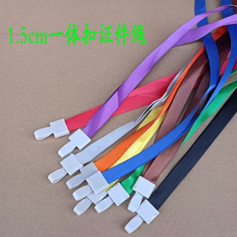 Plastic All-in-One Clip Student Lanyard ID Card Holder Badge Strap 1.5cm Card Case Campus Card