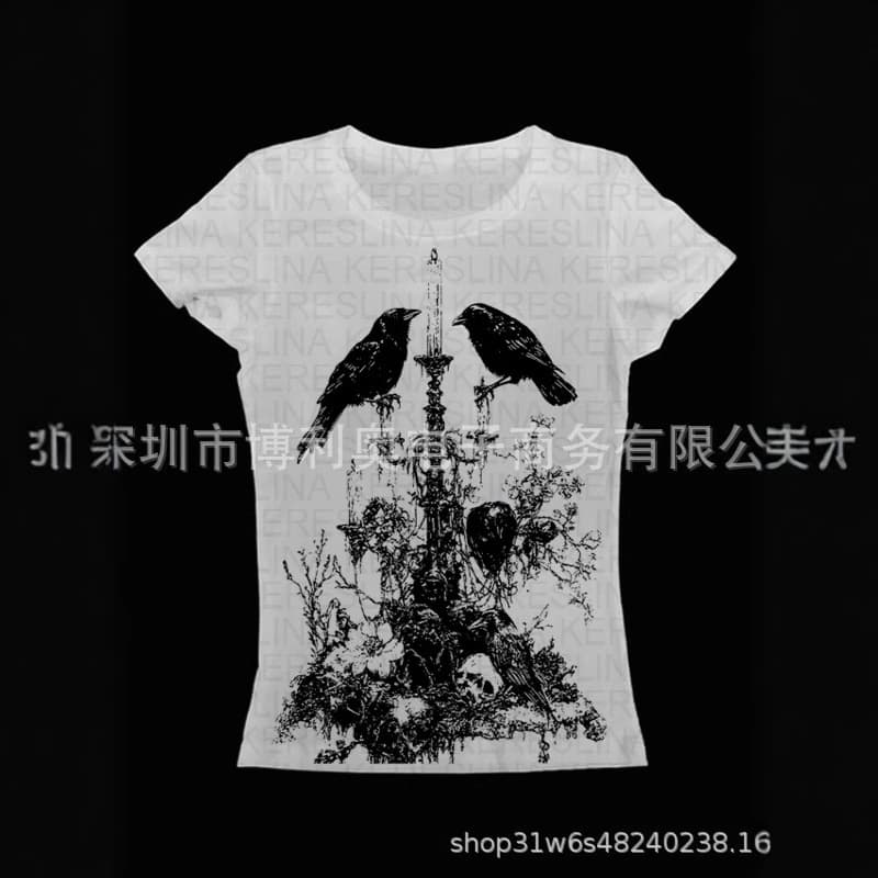 Y2K Style Cute Women's Sleeveless Vest 2000s Punk Cool Print Short Cool Street Fashion Tank Top T-Shirt
