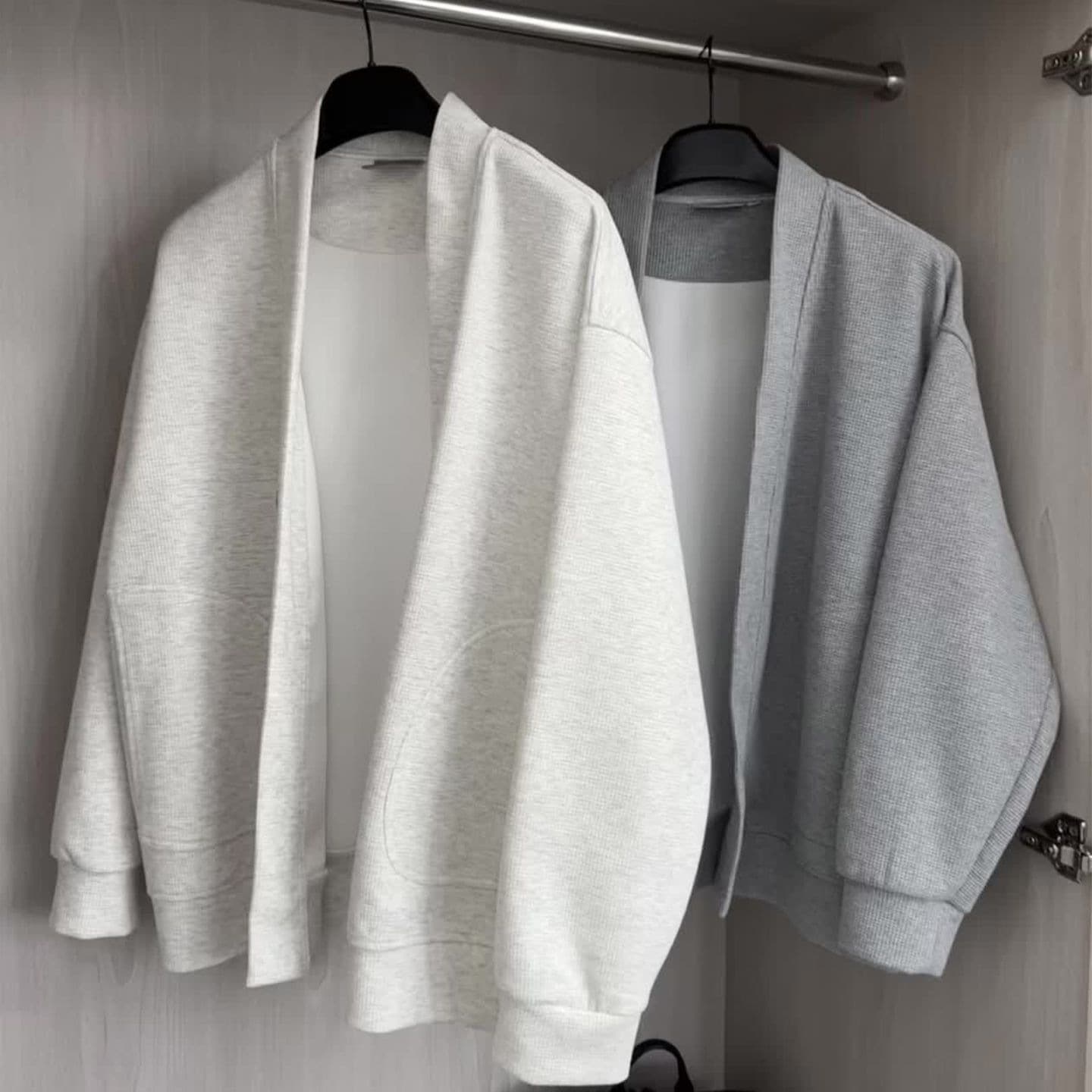 Waffle v-neck cardigan jacket for men, spring and autumn Korean style lazy style sweatshirt couple American heavy jacket