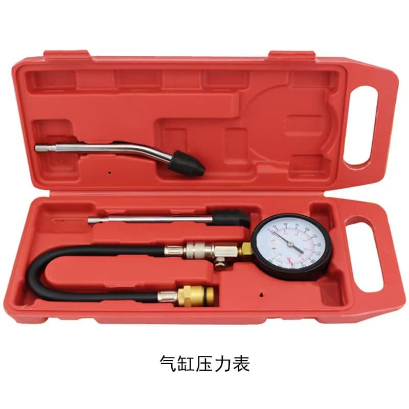 Automotive cylinder pressure gauge, automotive cylinder pressure testing tool, automotive repair tool kit, pressure gauge