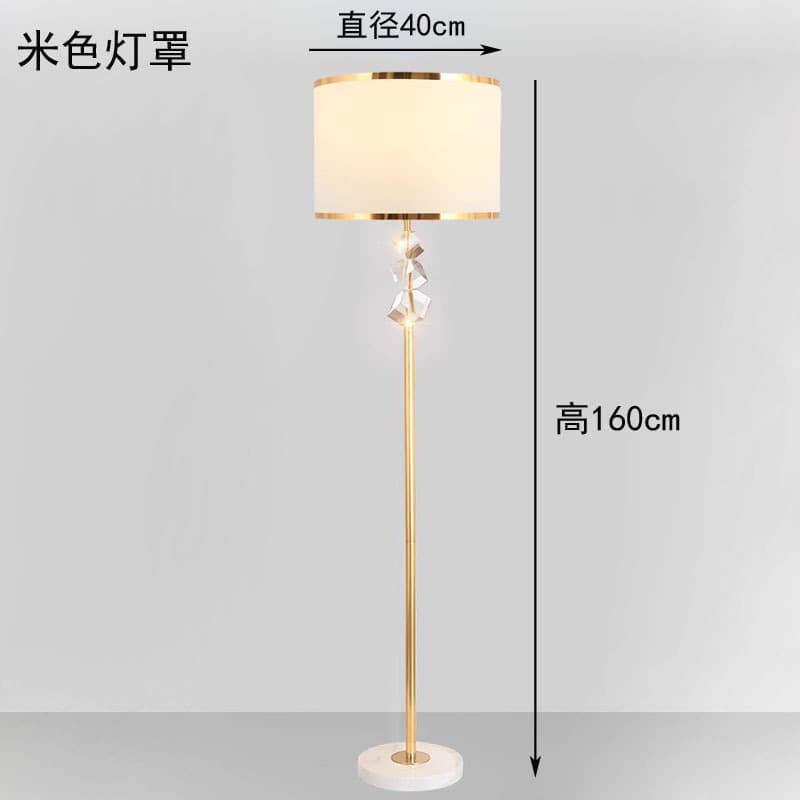Light luxury crystal floor lamp American simple living room sofa side bedroom bedside high-end vertical lamp model room