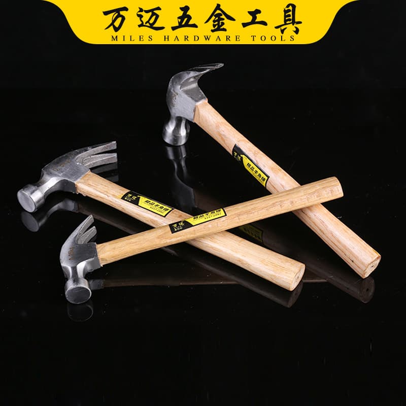 One-piece wooden handle claw hammer for home decoration, carpentry, construction site nail pulling and prying, wholesale claw hammer