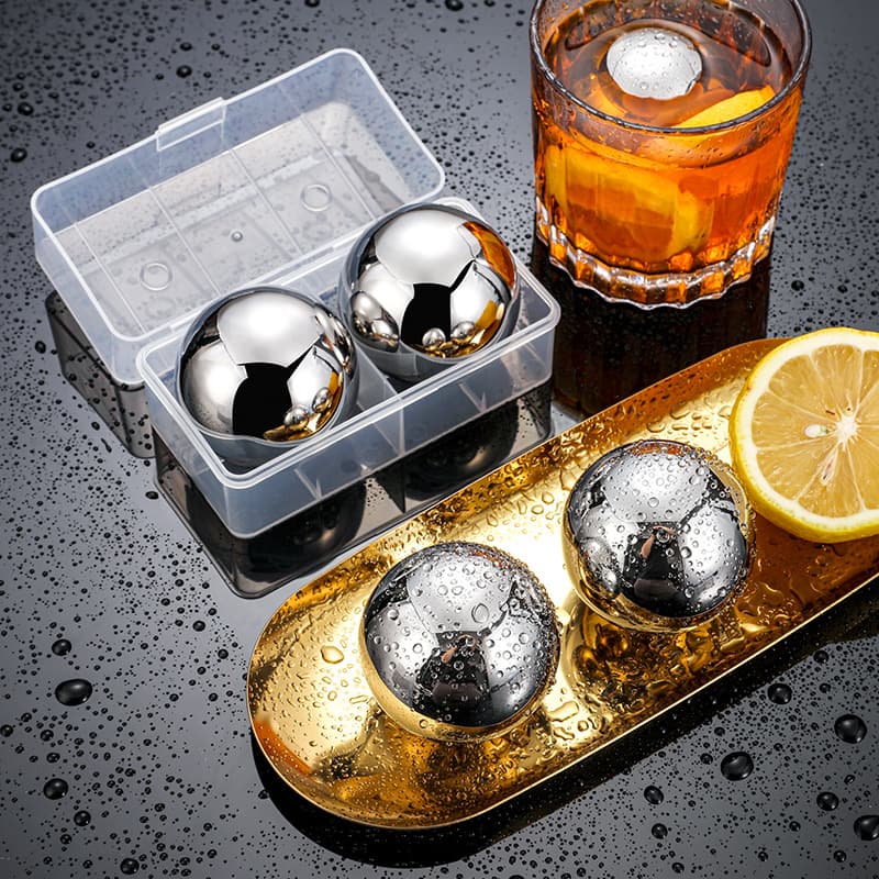 304 Stainless Steel Ice Balls Large Ice Cubes Beverage Chilling Whiskey Wine Stones Round 38/55mm Quick Freeze Metal