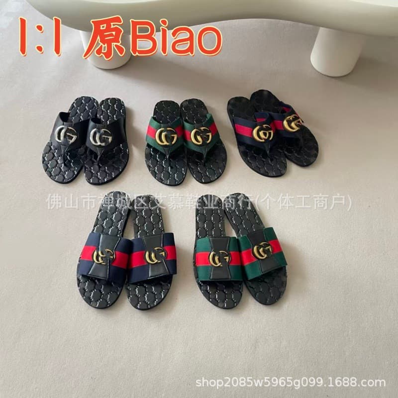 Export Cross-Border G Brand Couple Plus Size Flip Flops Women Summer European Style Casual Flat Toe Beach Sandals