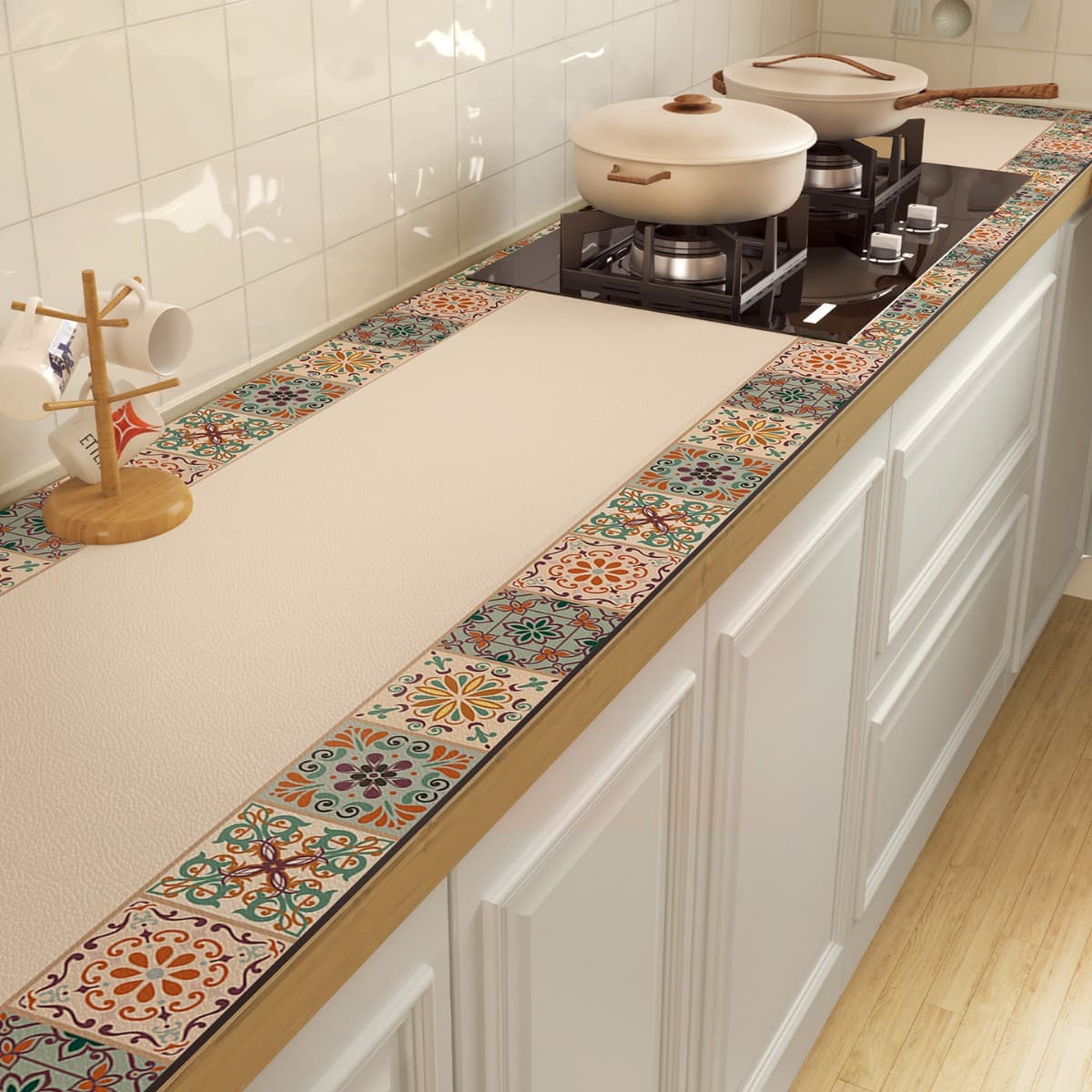 Kitchen Stove Countertop Protection Mat, Waterproof, Oil-Proof, No-Wash Table Mat, Light Luxury Premium Feel, Anti-Slip Kitchen Mat