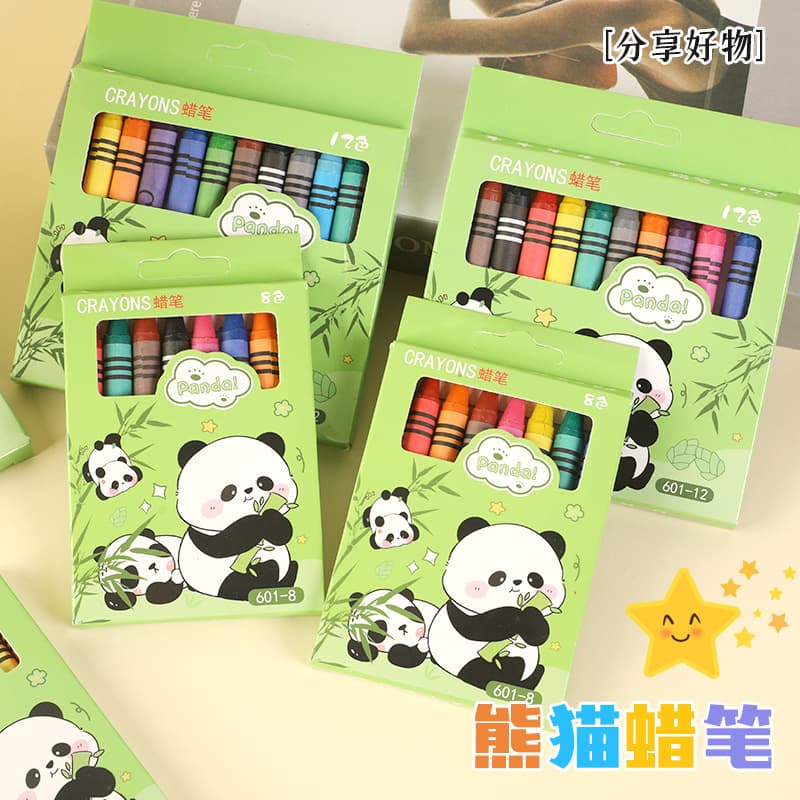 Cartoon Crayon Baby Paintbrush 8 Colors 12 Colors Multi-Color Pens Kindergarten Colored Pens Drawing Graffiti Crayon Paintbrush