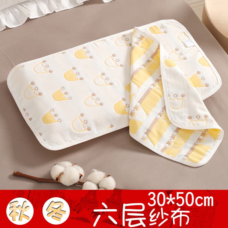 Baby Pillowcases Pure Cotton Class A Cloud Pads, Newborn 6-Layer Gauze Children's Pillowcases 30x50, Kindergarten Use