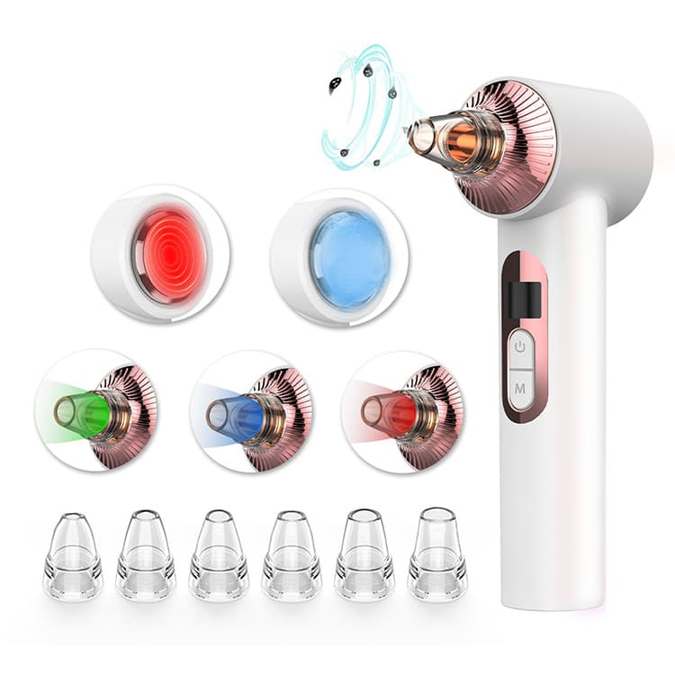 Electronic LCD Facial Cleaner with 6 Suction Heads for Blackhead Removal