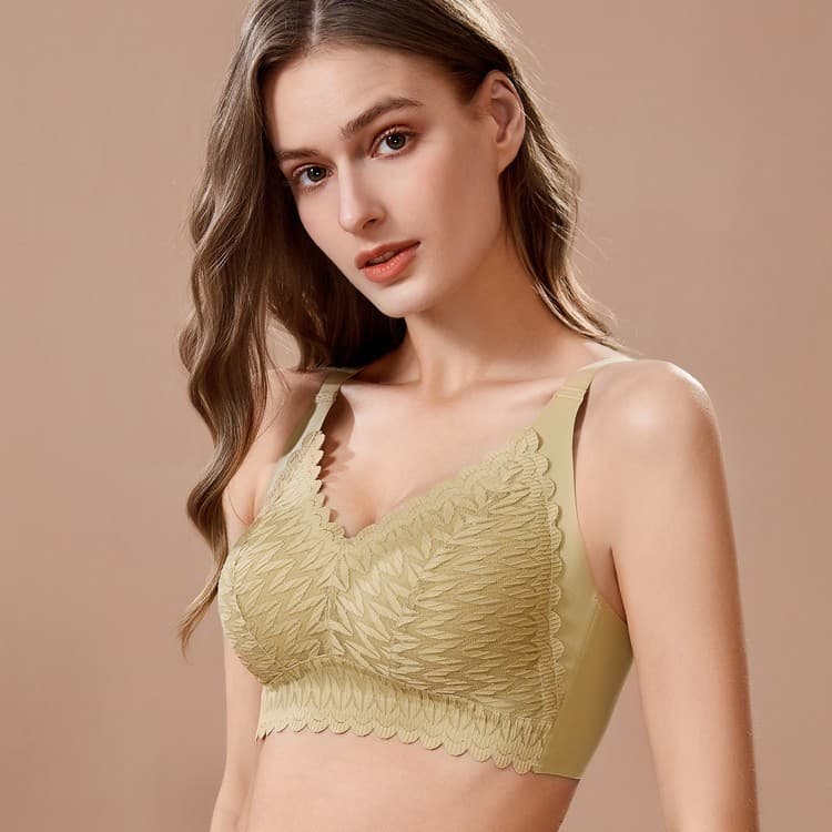 2025 Sexy Lace French Lingerie for Women, Fixed Cup Bra with Push-up Anti-sagging Shaping Wireless Bra.