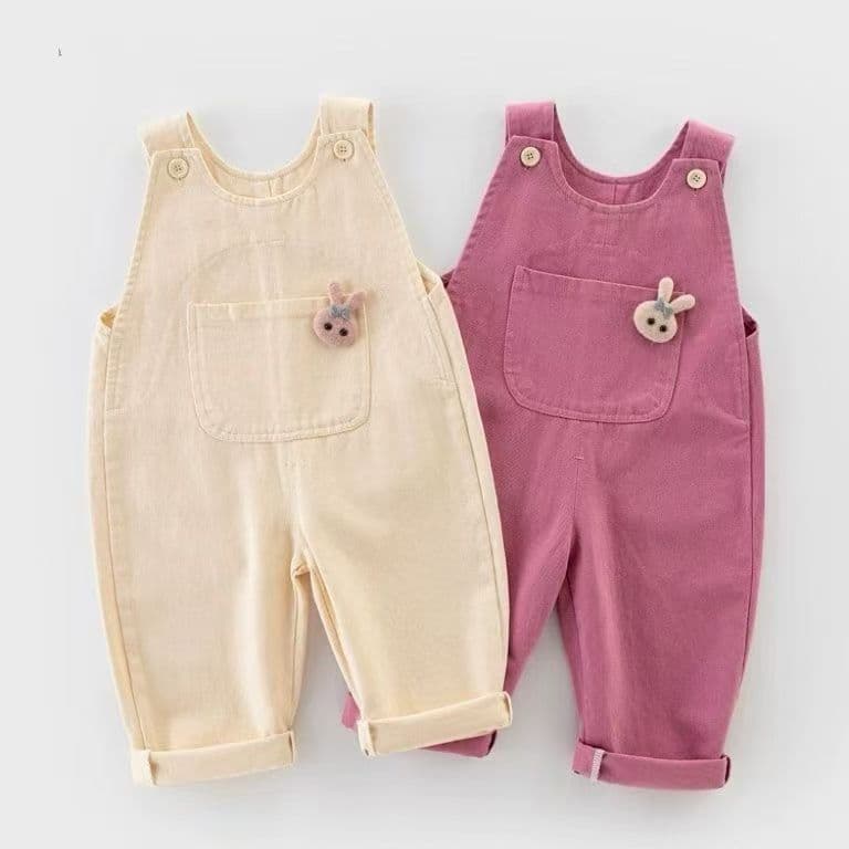 Spring and Fall 2025 Fashionable Girls' Overalls Unisex Trendy Jumpsuit Long Pants Baby Pants Autumn Durable