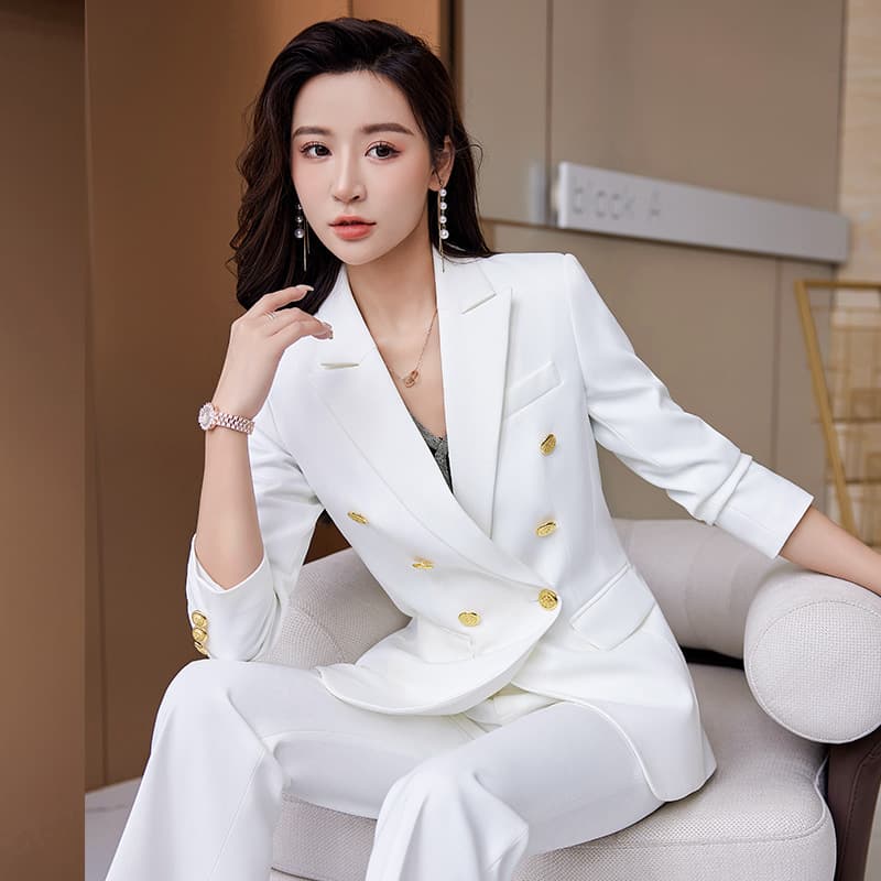 White suit jacket for women spring and autumn 2024 new temperament goddess style formal work clothes high-end professional suit