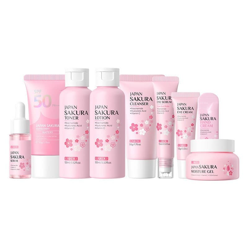 Cross-border LAIKOU Sakura Snail Milk Set Combo Multiple Sets Available for Wholesale Amazon