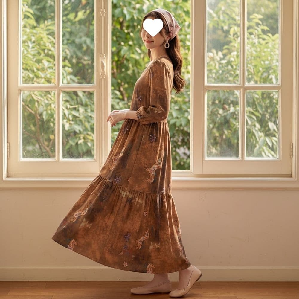 2026 Summer New Flared Skirt Loose Slimming Conceal Belly French Vacation Style Cotton Silk Dress Photogenic