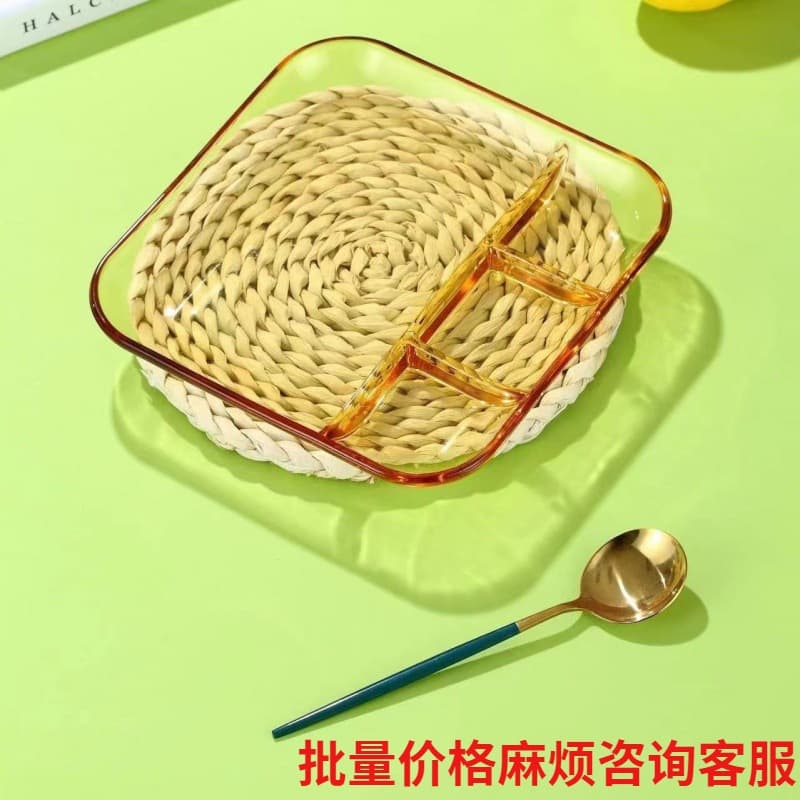 Creative household vegetable plate, dumpling plate, glass multi-functional dining plate, popular tableware, microwaveable fish baking plate