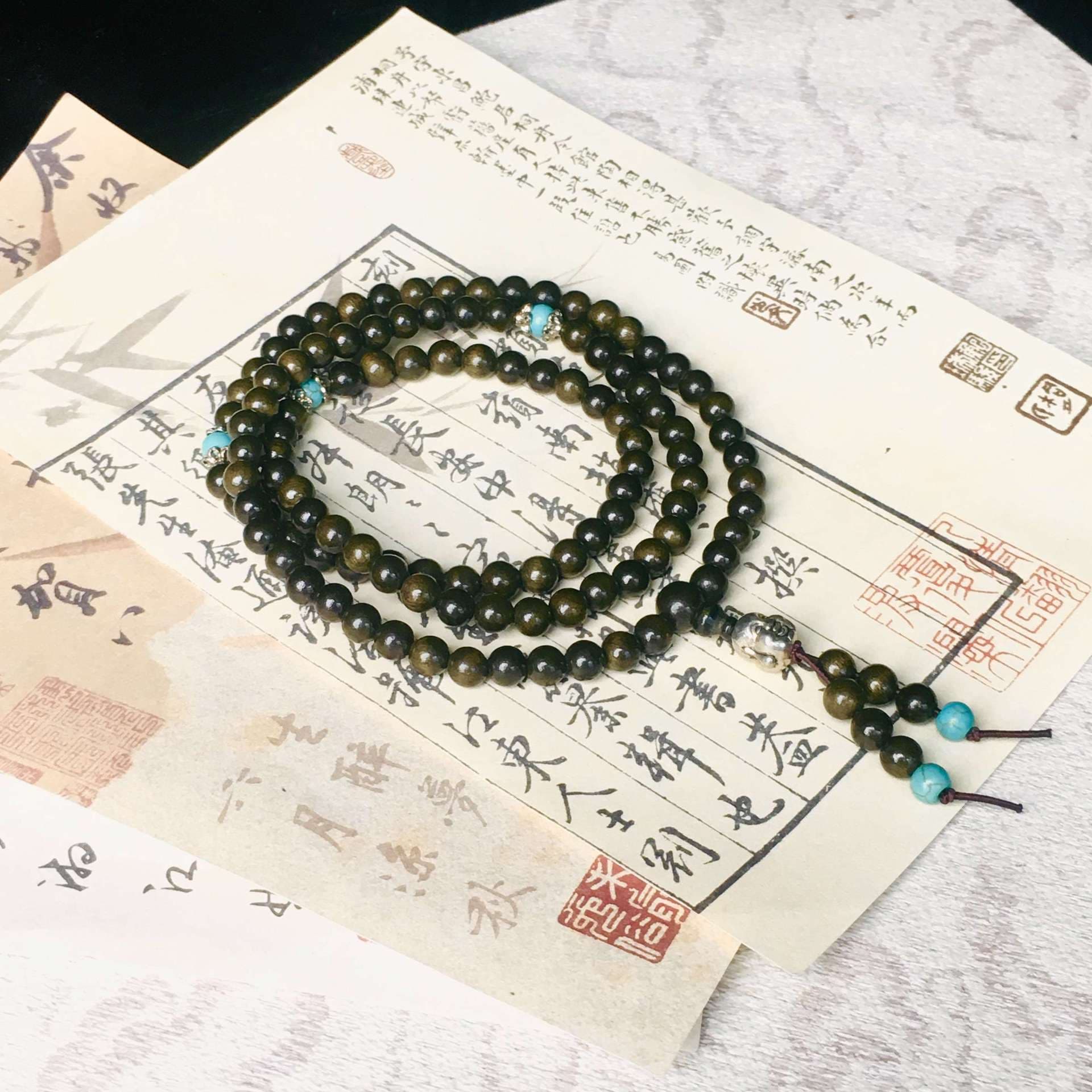 108 Beads Yinchen Golden Silk Nanmu 0.6