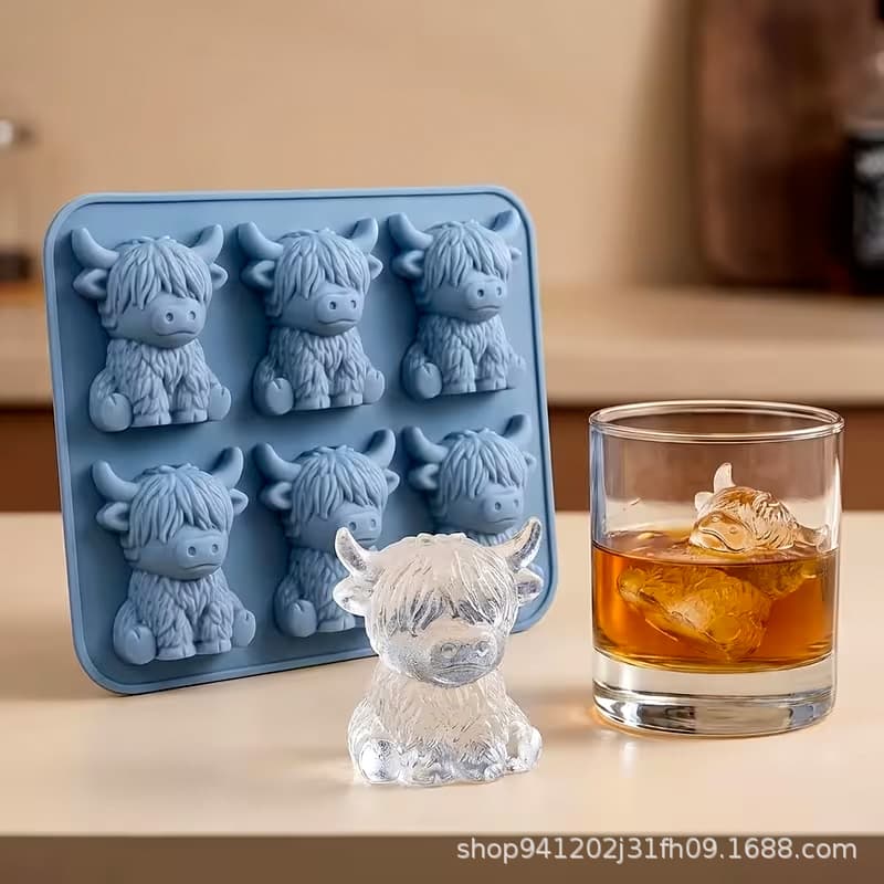 Cross-Border Amazon Silicone Mold Highland Cow Silicone Mold Multi-Functional for Ice and Handmade Soap