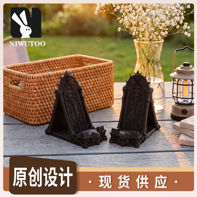 Cross-border 3D printing Gothic flower window mobile phone holder ornaments office desk decoration ornaments factory wholesale
