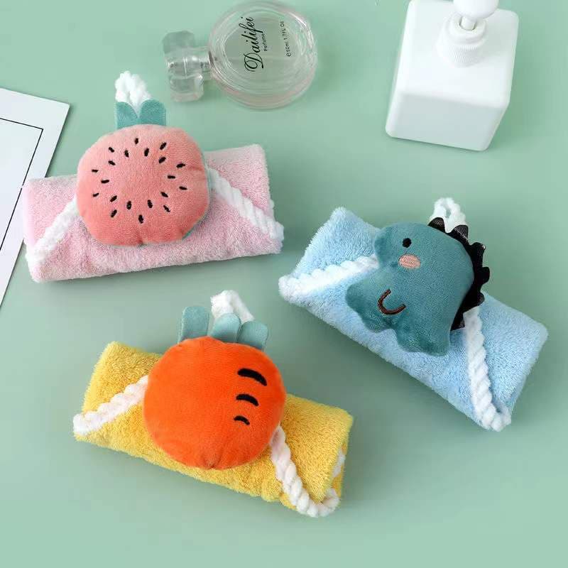 Hand Towel Hangable Cute Small Hand Towel Thickened Absorbent Quick-Dry Non-Shedding Colorfast Hand Wiping Cloth