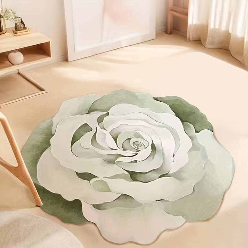 Cross-border TEMU light luxury style flower imitation cashmere special-shaped carpet home decoration living room balcony special-shaped carpet can be shipped on behalf of