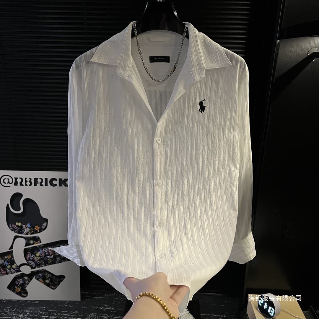New Summer Thin Loose Fashion Versatile Shirt Linen Solid Color Long Sleeve Embroidered Casual Simple Stylish Shirt
